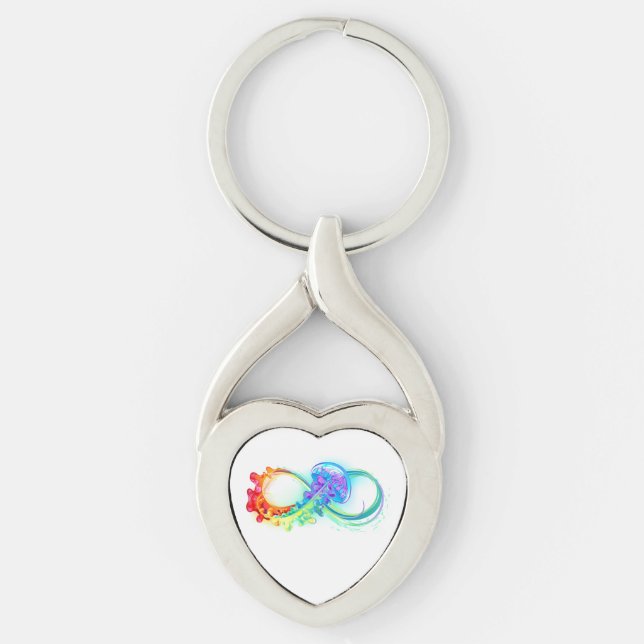 Infinity with Rainbow Jellyfish Keychain (Front)