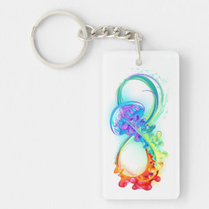 Infinity with Rainbow Jellyfish Keychain