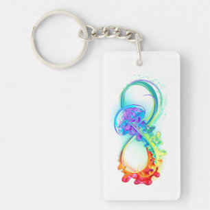 Infinity with Rainbow Jellyfish Keychain