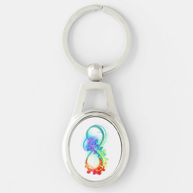 Infinity with Rainbow Jellyfish Keychain (Front)