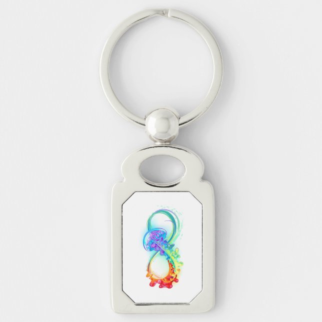 Infinity with Rainbow Jellyfish Keychain (Front)
