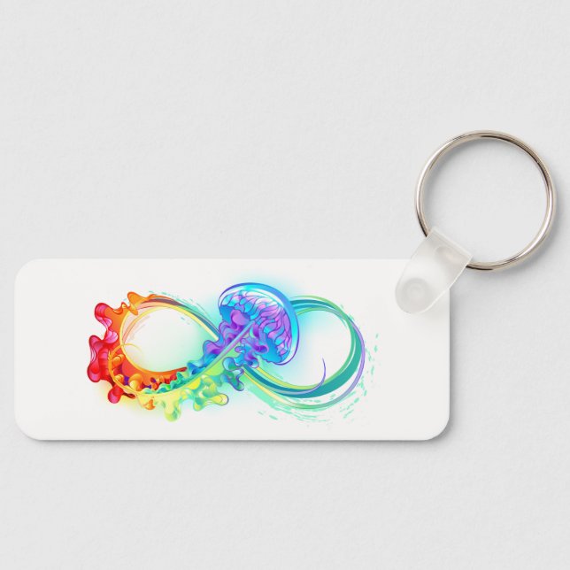 Infinity with Rainbow Jellyfish Keychain (Front)