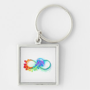 Infinity with Rainbow Jellyfish Keychain