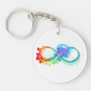 Infinity with Rainbow Jellyfish Keychain