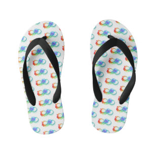 Infinity with Rainbow Jellyfish Kid's Flip Flops