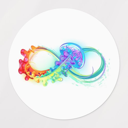 Infinity with Rainbow Jellyfish Kids Labels
