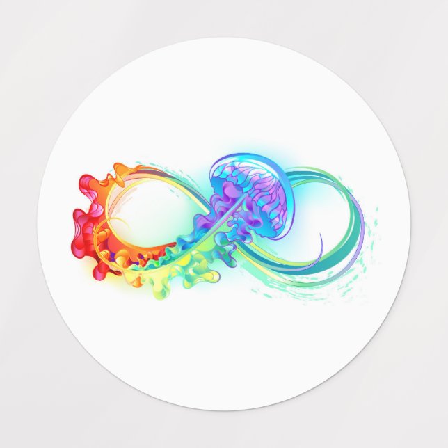 Infinity with Rainbow Jellyfish Labels (Design 1)