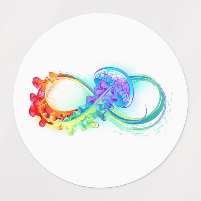 Infinity with Rainbow Jellyfish Labels (Design 1)