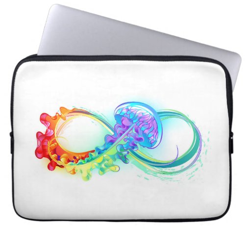 Infinity with Rainbow Jellyfish Laptop Sleeve