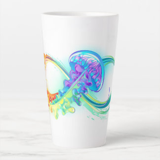 Infinity with Rainbow Jellyfish Latte Mug