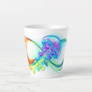 Infinity with Rainbow Jellyfish Latte Mug