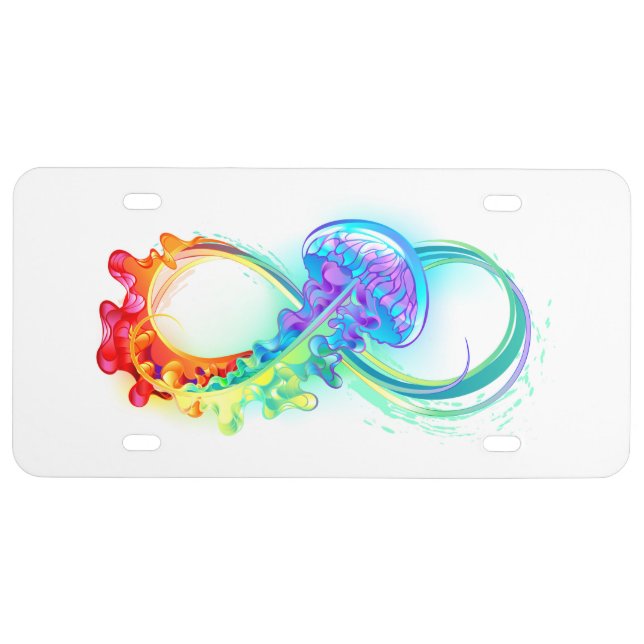 Infinity with Rainbow Jellyfish License Plate (Front)
