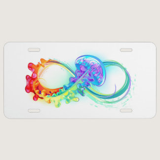 Infinity with Rainbow Jellyfish License Plate