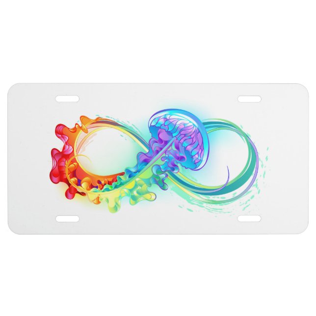 Infinity with Rainbow Jellyfish License Plate (Front)