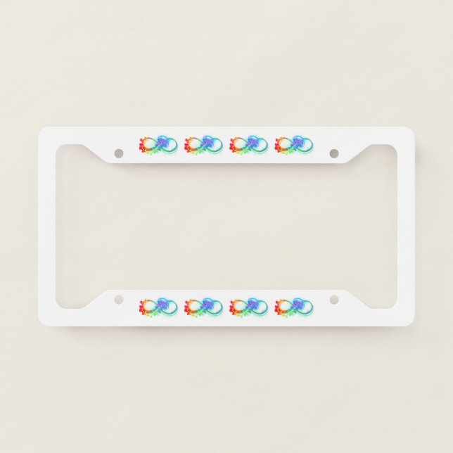 Infinity with Rainbow Jellyfish License Plate Frame (Front)