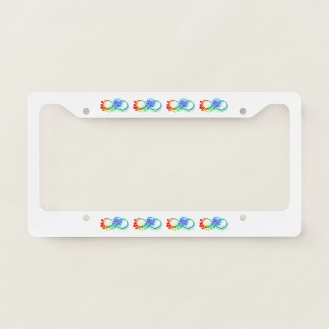 Infinity with Rainbow Jellyfish License Plate Frame (Front)