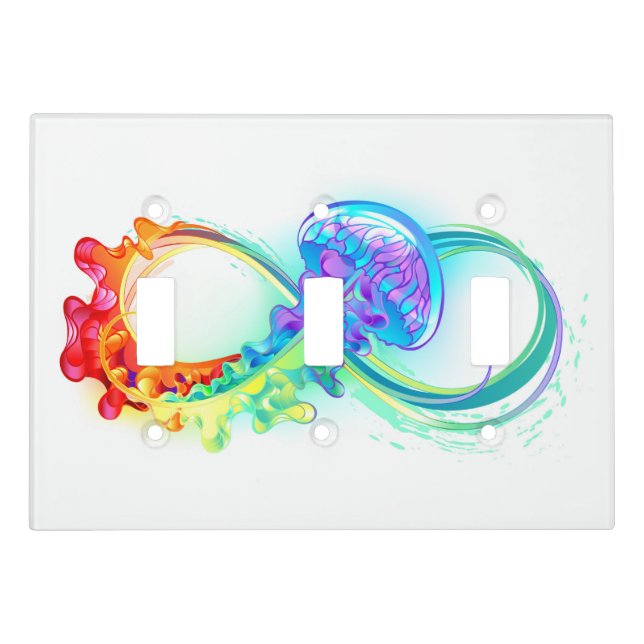 Infinity with Rainbow Jellyfish Light Switch Cover (Front)
