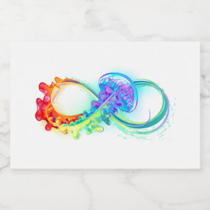 Infinity with Rainbow Jellyfish Liquor Bottle Label