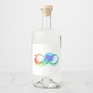 Infinity with Rainbow Jellyfish Liquor Bottle Label