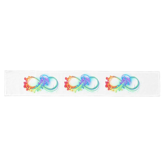 Infinity with Rainbow Jellyfish Long Table Runner (Horizontal)