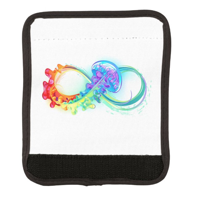 Infinity with Rainbow Jellyfish Luggage Handle Wrap (Front)