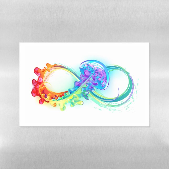 Infinity with Rainbow Jellyfish Magnetic Dry Erase Sheet (Horizontal)