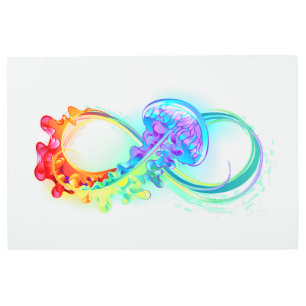 Infinity with Rainbow Jellyfish Metal Print