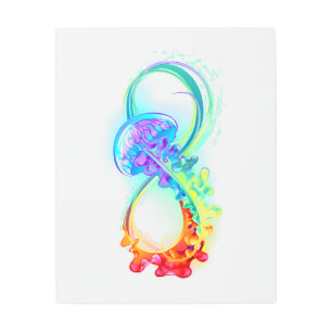 Infinity with Rainbow Jellyfish Metal Print