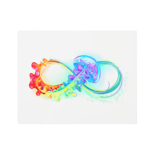 Infinity with Rainbow Jellyfish Metal Print