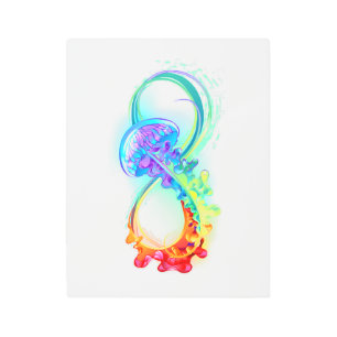 Infinity with Rainbow Jellyfish Metal Print