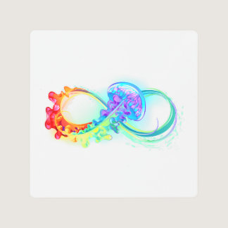 Infinity with Rainbow Jellyfish Metal Print