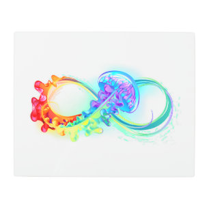Infinity with Rainbow Jellyfish Metal Print
