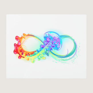 Infinity with Rainbow Jellyfish Metal Print