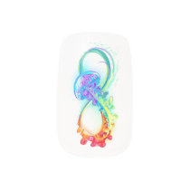 Infinity with Rainbow Jellyfish Minx Nail Art