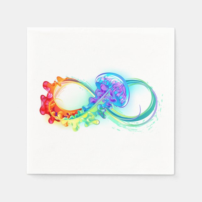 Infinity with Rainbow Jellyfish Napkins (Front)