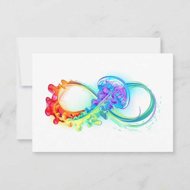 Infinity with Rainbow Jellyfish Note Card (Front)