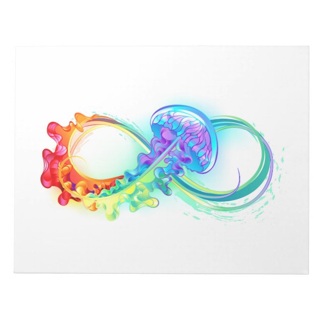 Infinity with Rainbow Jellyfish Notepad (Front)