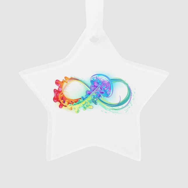 Infinity with Rainbow Jellyfish Ornament (Front)