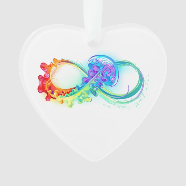 Infinity with Rainbow Jellyfish Ornament (Front)