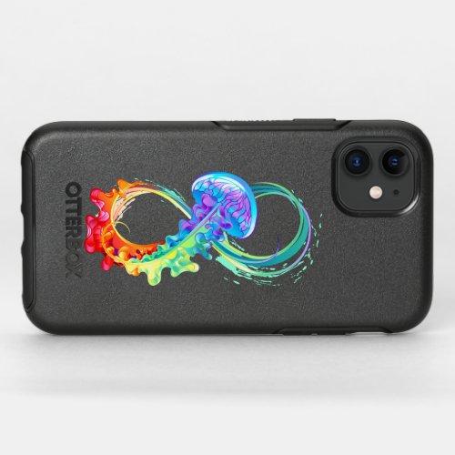 Infinity with Rainbow Jellyfish OtterBox Symmetry iPhone 11 Case