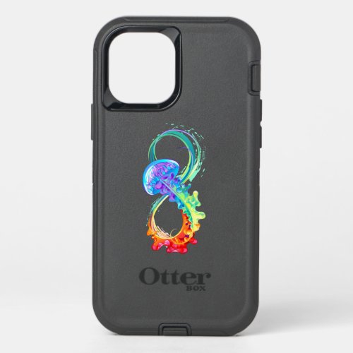 Infinity with Rainbow Jellyfish OtterBox Defender iPhone 12 Case