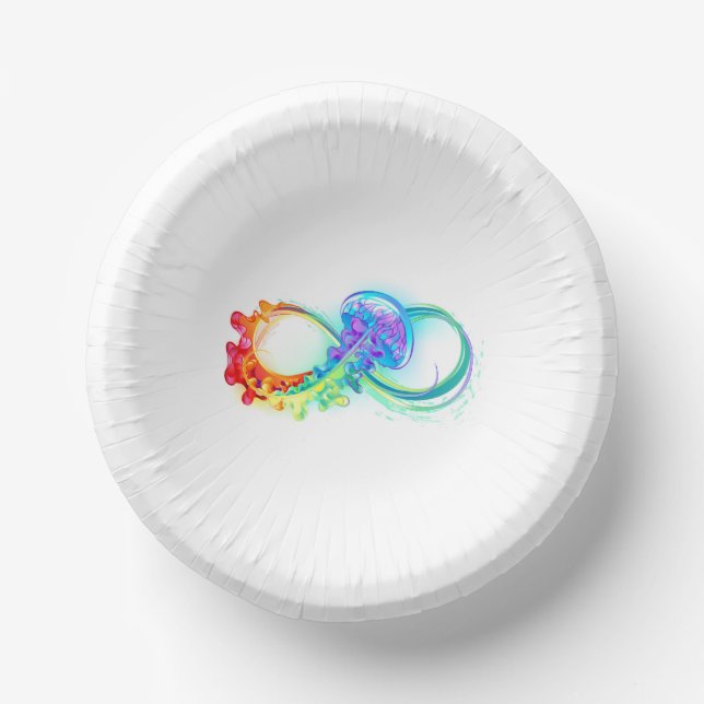 Infinity with Rainbow Jellyfish Paper Bowls (Front)