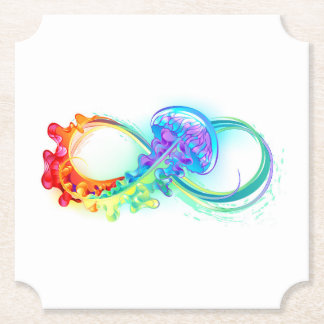 Infinity with Rainbow Jellyfish Paper Coaster