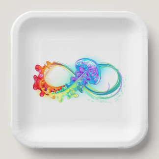 Infinity with Rainbow Jellyfish Paper Plates