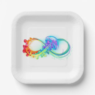 Infinity with Rainbow Jellyfish Paper Plates