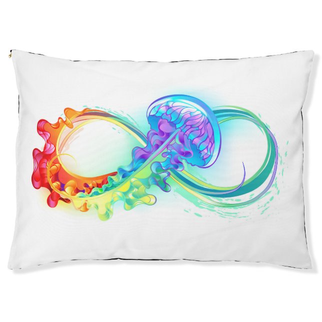 Infinity with Rainbow Jellyfish Pet Bed (Front)
