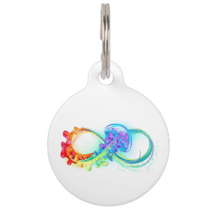 Infinity with Rainbow Jellyfish Pet ID Tag