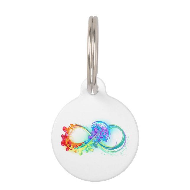 Infinity with Rainbow Jellyfish Pet ID Tag (Front)