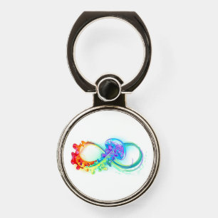Infinity with Rainbow Jellyfish Phone Ring Stand