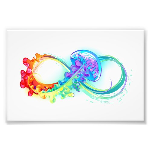 Infinity with Rainbow Jellyfish Photo Print